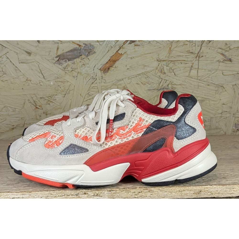 Adidas x Fiorucci Women's Falcon Off White Red Chunky Dad Sneaker Size 6
